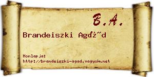 Brandeiszki Agád névjegykártya