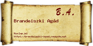 Brandeiszki Agád névjegykártya