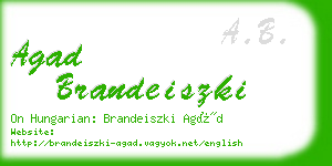 agad brandeiszki business card